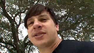 horny 19 year old brunette gets a creampie inside her shaved pussy sqf