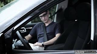 Old instructor spanks and fucks petite teen outdoors on monster cock.