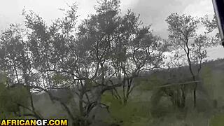 hot ebony gf gets her big black lips around my fat white cock pov