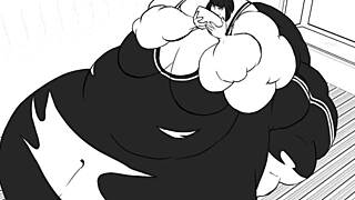 Bryn's weight gain journey with a muscular bodybuilder