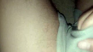 Woman pees pants in diaper, reaches two orgasms with straw on rainy night