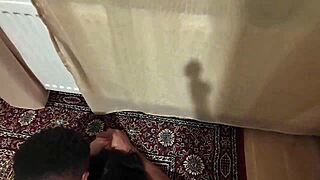 The teen girlfriend gets fucked by a big black cock while her boyfriend watches in this homemade interracial scene