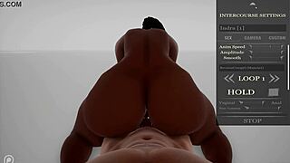 Indra, the black milf with big ass and tits, fucks Yason's big white cock. Is she wild?