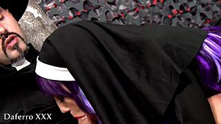 Nasty Priest Fucks Catholic Nun In Graveyard Garden