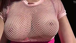 Italian big tits bounce outdoors in slow motion.