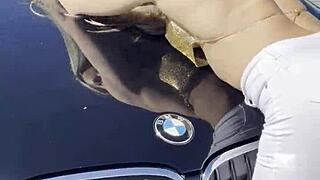 Blonde from usa gets fucked hard in double penetration scene with two men