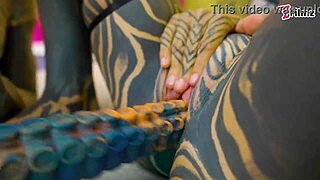 Heavy Tattooed Lesbians Ride Big Toys Anal ATM!