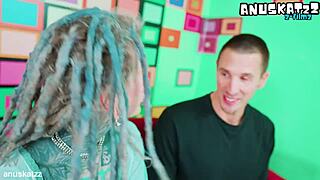 Alternative pornstar participates in big white dick casting couch test session