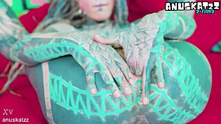 Alternative pornstar participates in big white dick casting couch test session