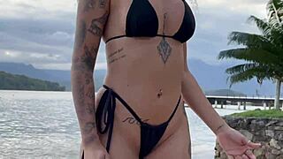 Black couple picks up mysterious stranger on beach for home adventures