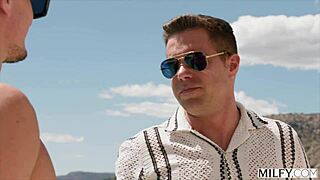 Milfy busty blonde milf shalina devine has intense double penetration orgasm