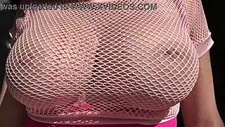 Italian big tits bounce outdoors in slow motion.