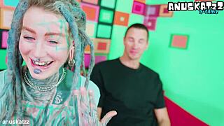 Alternative pornstar participates in big white dick casting couch test session