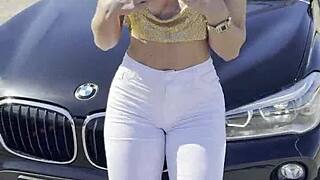 Blonde from usa gets fucked hard in double penetration scene with two men