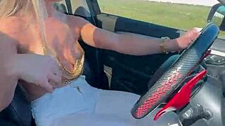 Blonde from usa gets fucked hard in double penetration scene with two men