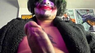 coringa in bat costume jerks off huge cock