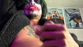 coringa in bat costume jerks off huge cock