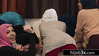 three muslim hotties go crazy for stripper's dick before wedding