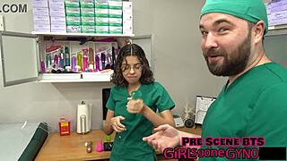Mara Luv Discovers Adult Toys in Doctor's Office, Leading to Aria Nicole's Exclusive Gyno Exam