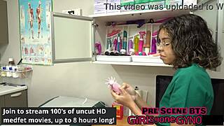 Mara Luv Discovers Adult Toys in Doctor's Office, Leading to Aria Nicole's Exclusive Gyno Exam