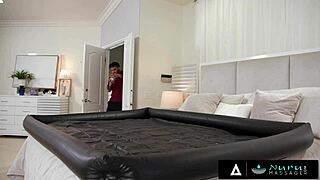Nuru Massage - Cute Ebony Ameena Green Gives First Nuru, Very Naughty French Subtitles