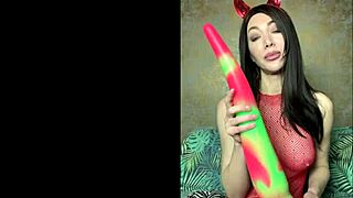 hotkinkyjo intensely fucks her ass with massive dildo