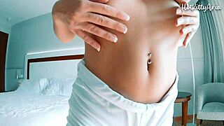 This slutty girl with a perfect round ass rides my cock until she gets a creampie - hotkittyaria