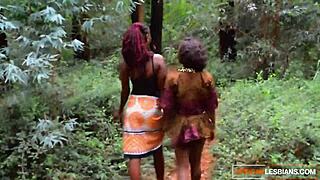 Hot Ebony Stepdaughter Licking and Fingering Stepmom Black Cunt