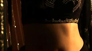 brunette in her black dress