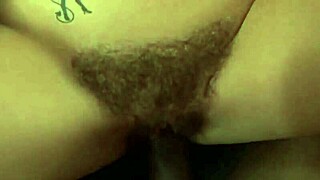 Hairy milf loves fat black cock in her ass