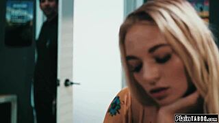 Creepy Janitor Licks and Fucks Young Russian Skinny Teen with Small Tits in Taboo Oral Scene