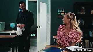 Creepy Janitor Licks and Fucks Young Russian Skinny Teen with Small Tits in Taboo Oral Scene