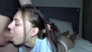 She couldn't say no to rough face fuck with my skinny petite teen student using big monster cock