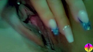 Single putting the sex toy in the aggressive anal