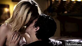 Intense double penetration stretches her tight pussy with two massive cocks.