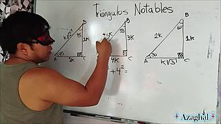 the nerdy asian student explores trigonometry in a sexy bedroom session with brown eyes