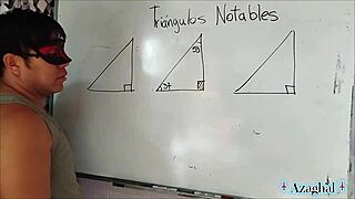 the nerdy asian student explores trigonometry in a sexy bedroom session with brown eyes