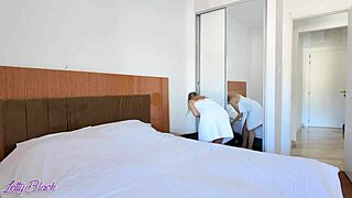 Horny woman seduces guy and swallows all his cum