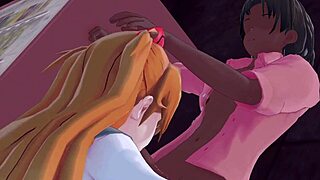 Asuka is sucking a big black cock