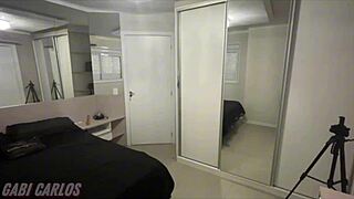 Watch this young wife beg for your cock in her homemade bedroom video with tan lines.