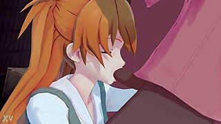 Asuka is sucking a big black cock