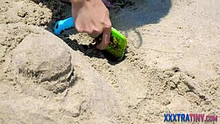 Tiny asian teen contrasts petite frame with massive facial