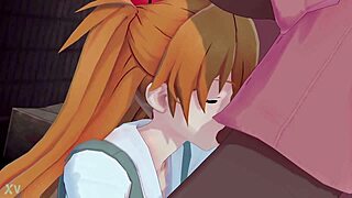 Asuka is sucking a big black cock
