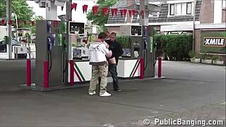 pregnant babe bangs two guys at gas station