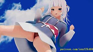 novr mmd gura dances in 3d hentai