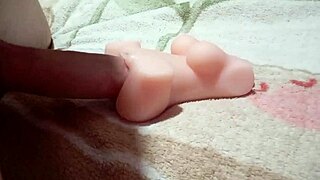 In the bedroom, he roughly fucks the skinny tattooed fuck doll until creampie