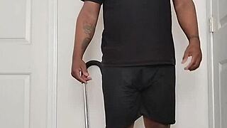 good morning routine of getting undressed and spreading buttocks open in the early morning for a relaxing solo moment