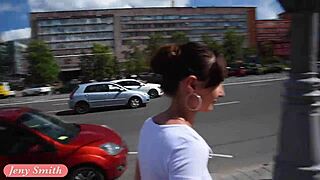 What a flashing upskirt in public! Jeny Smith part 2