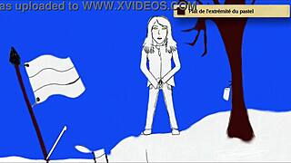 Teen 18+ girl peeing standing up in art academy