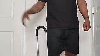 good morning routine of getting undressed and spreading buttocks open in the early morning for a relaxing solo moment